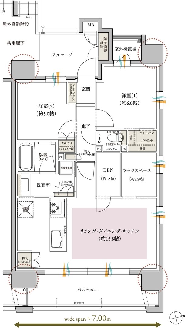 レ・ジェイド鶴舞 間取り E type MENU PLAN2