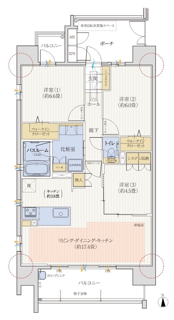 モアグレース西岐阜ステーションプレミア 間取り Aタイプ