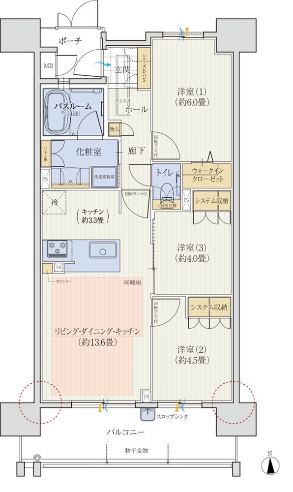 モアグレース西岐阜ステーションプレミア 間取り B type