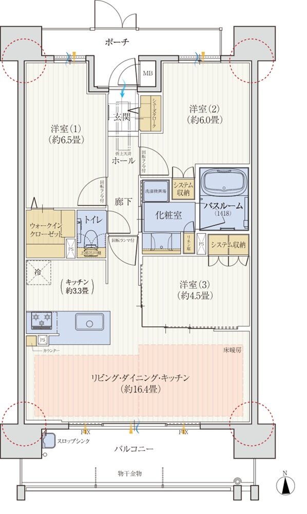 モアグレース西岐阜ステーションプレミア 間取り C type