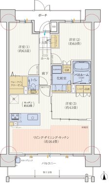 モアグレース西岐阜ステーションプレミア 間取り C type