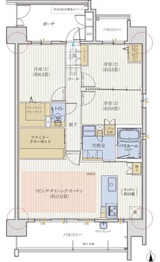 モアグレース西岐阜ステーションプレミア 間取り D type ＜セレクトプラン＞