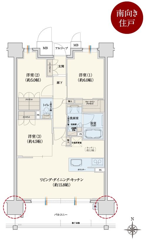 サンメゾン新田辺駅前 間取り Dタイプ