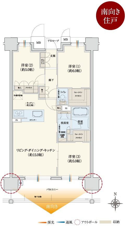 サンメゾン新田辺駅前 間取り C type