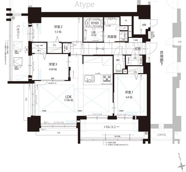 THE HOUSE 小倉駅 間取り B TYPE [3～10F]