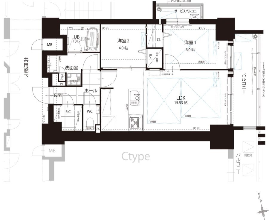 THE HOUSE 小倉駅 間取り D TYPE [3～10F]