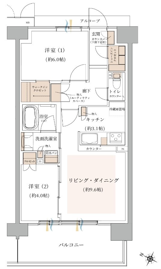 ジオ東灘青木 間取り C TYPE