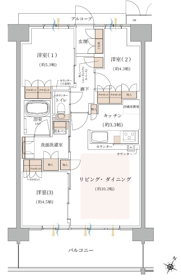 ジオ東灘青木 間取り H TYPE