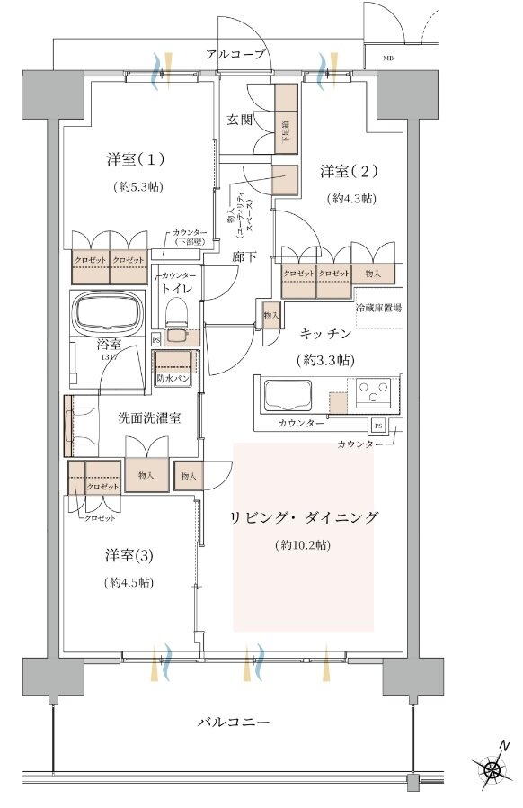 ジオ東灘青木 間取り H TYPE