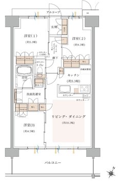 ジオ東灘青木 間取り H TYPE