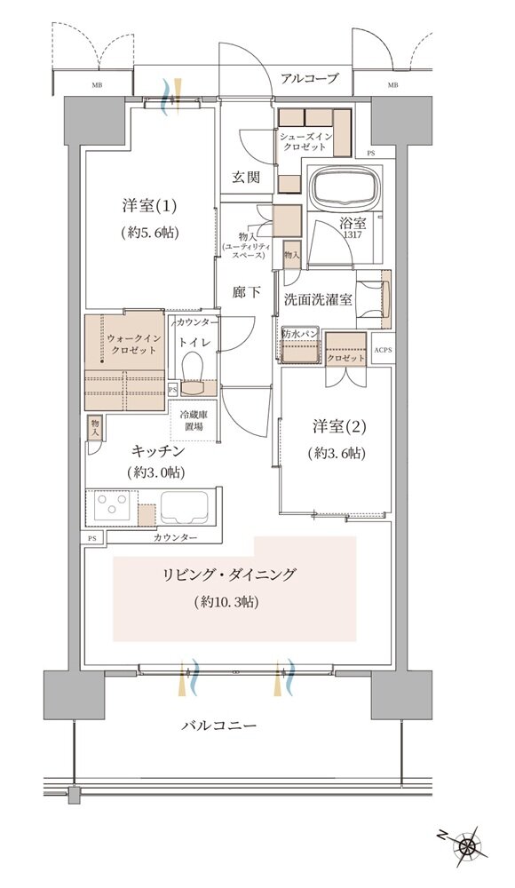 ジオ東灘青木 間取り B TYPE