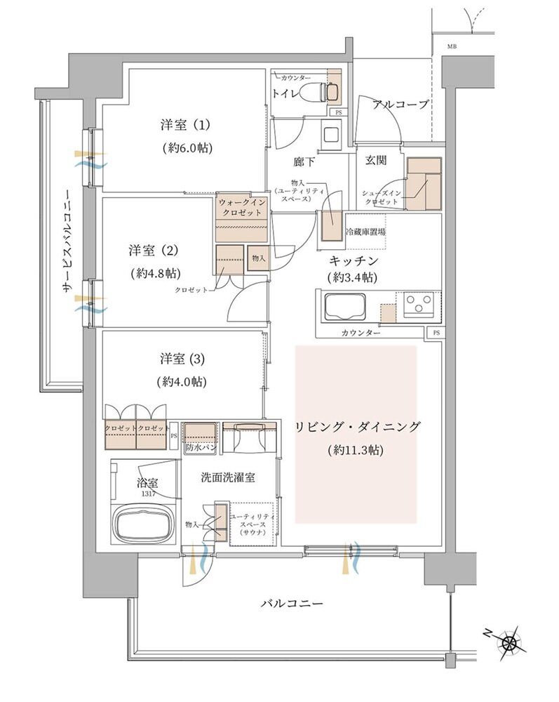 ジオ東灘青木 間取り A  type