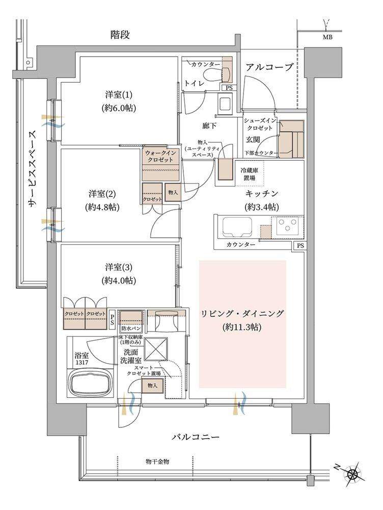ジオ東灘青木 間取り A type