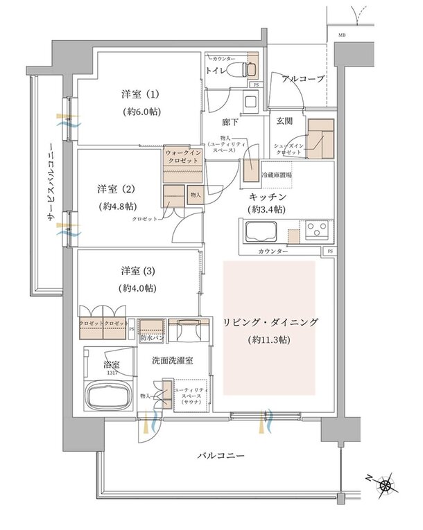 ジオ東灘青木 間取り A  type