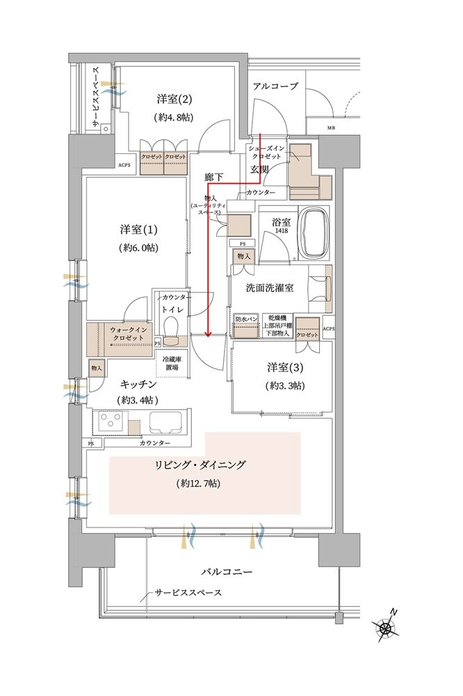 ジオ東灘青木 間取り D type