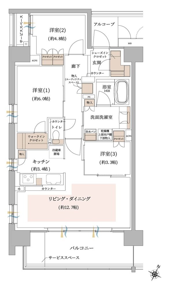 ジオ東灘青木 間取り D type