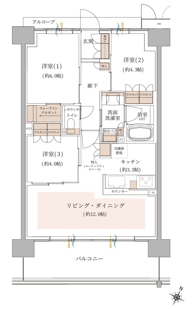 ジオ東灘青木 間取り F type