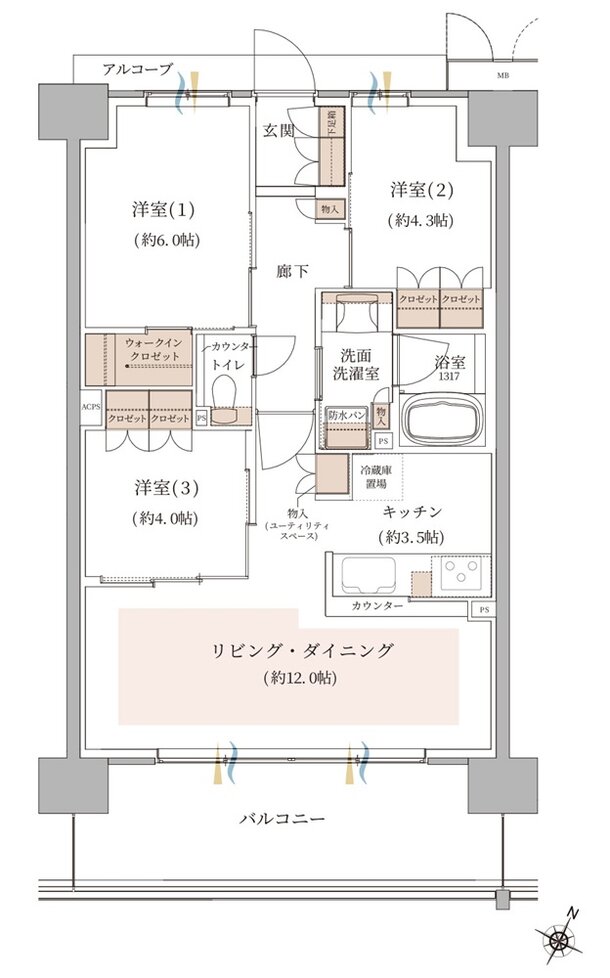 ジオ東灘青木 間取り F type