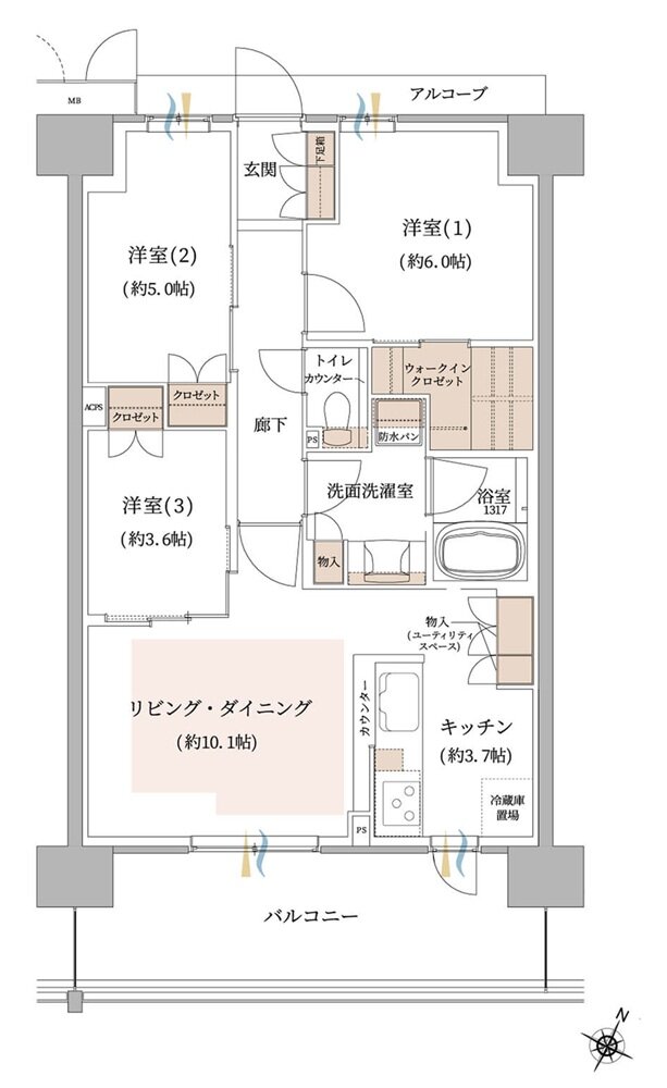 ジオ東灘青木 間取り G type