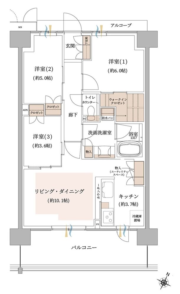 ジオ東灘青木 間取り G type