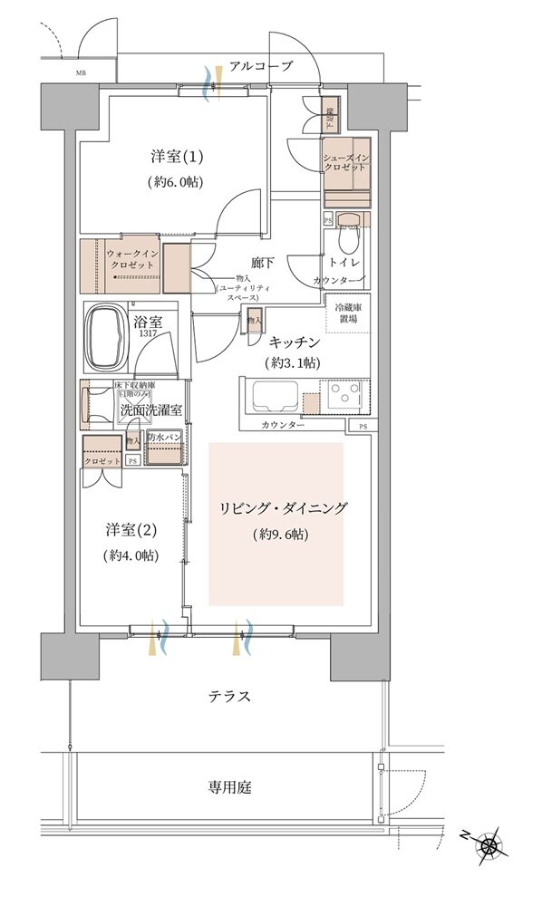 ジオ東灘青木 間取り Cg type