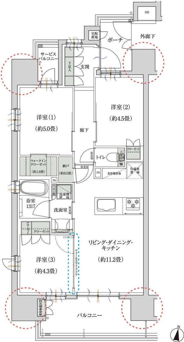 クレアホームズ川口 市役所前通り 間取り A type