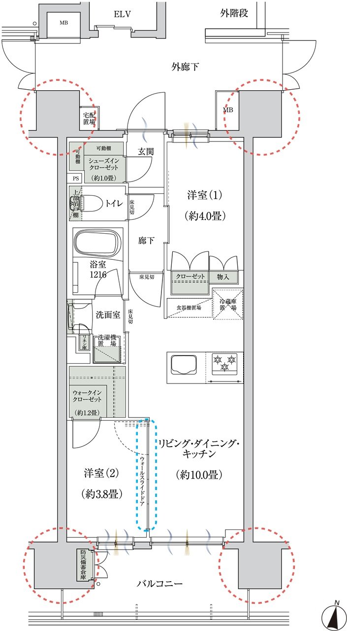 クレアホームズ川口 市役所前通り 間取り B type