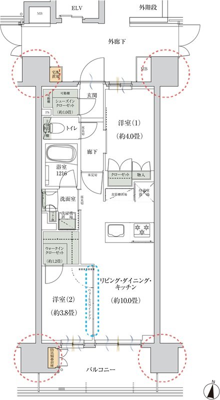 クレアホームズ川口 市役所前通り 間取り B type