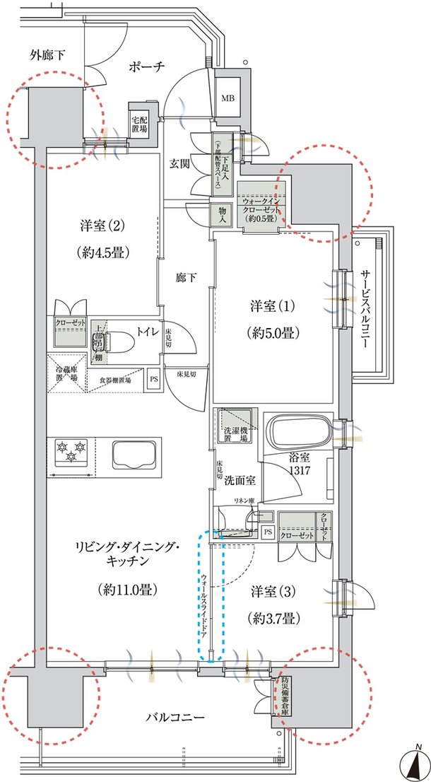 クレアホームズ川口 市役所前通り 間取り C type