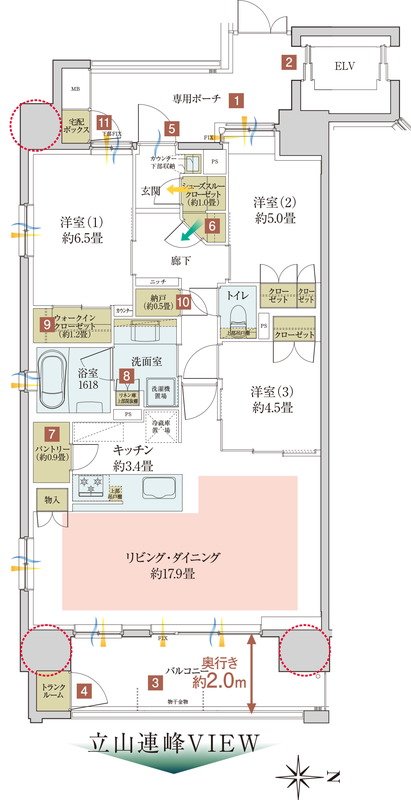 クレアホームズ富山白銀町グランビュー 間取り Aタイプ