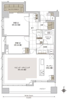 ザ・ライオンズ大濠公園レジデンス 間取り F2 TYPE