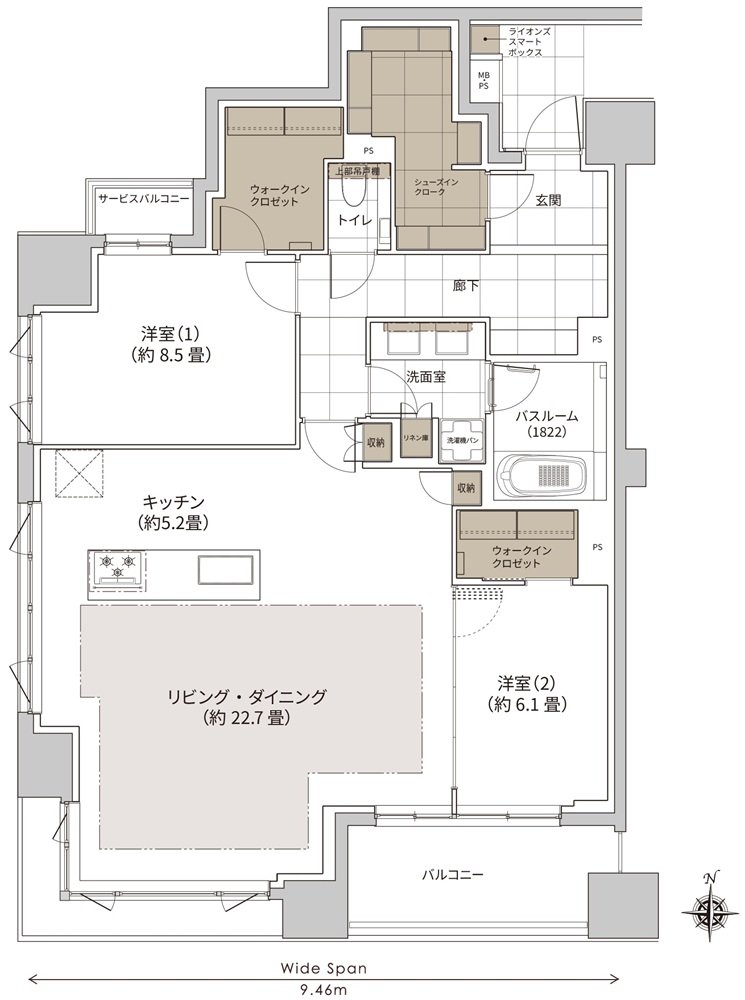 ザ・ライオンズ大濠公園レジデンス 間取り A TYPE
