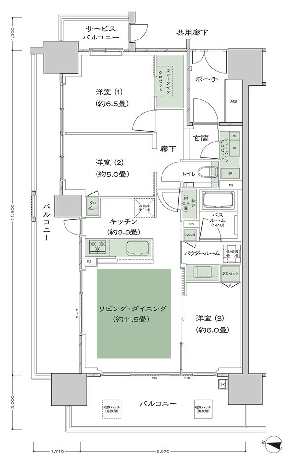 シティハウス大宮氷川 間取り A type