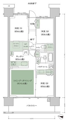 シティハウス大宮氷川 間取り B'a-2 type