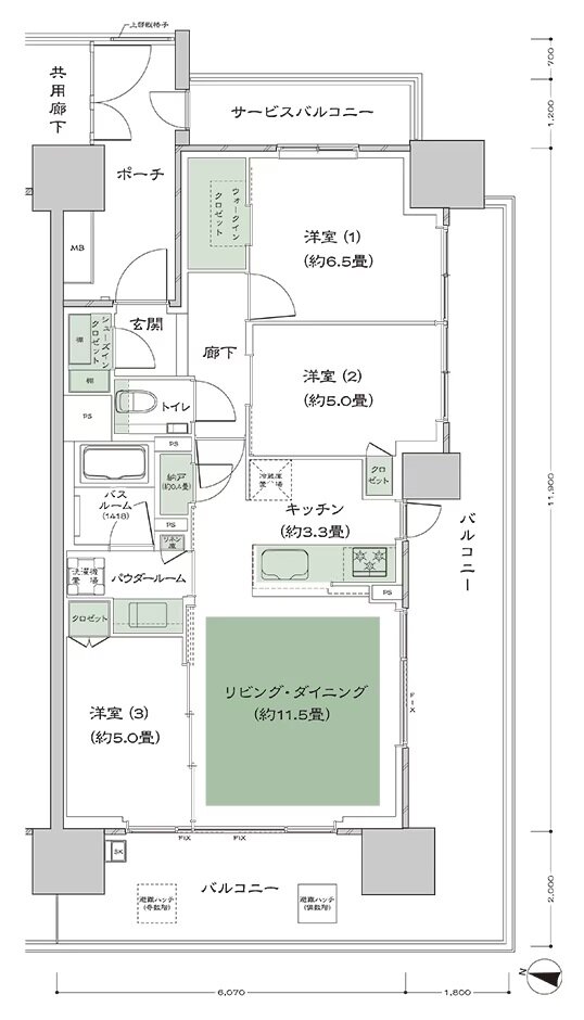 シティハウス大宮氷川 間取り D type