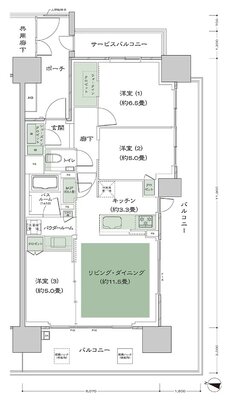 シティハウス大宮氷川 間取り D type