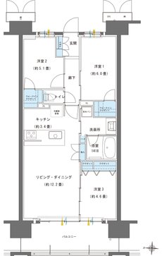ブランシエラ南洲門前通り 間取り B TYPE