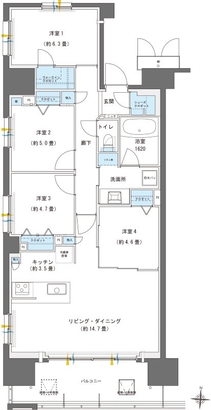 ブランシエラ南洲門前通り 間取り D TYPE