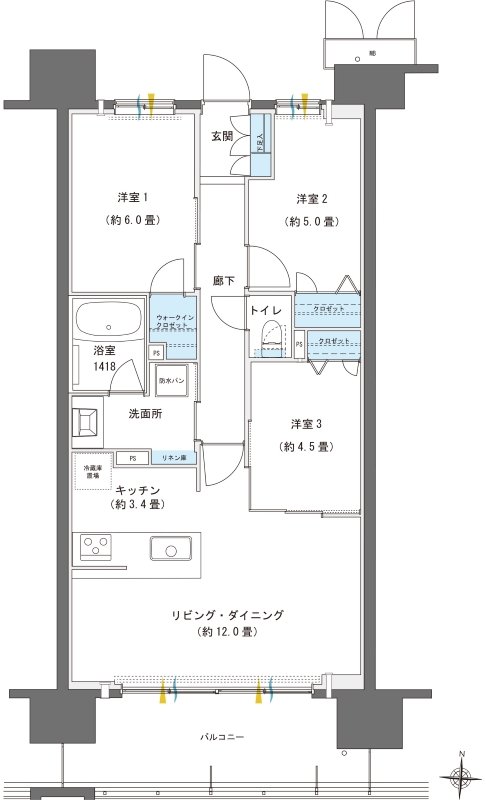 ブランシエラ南洲門前通り 間取り J TYPE