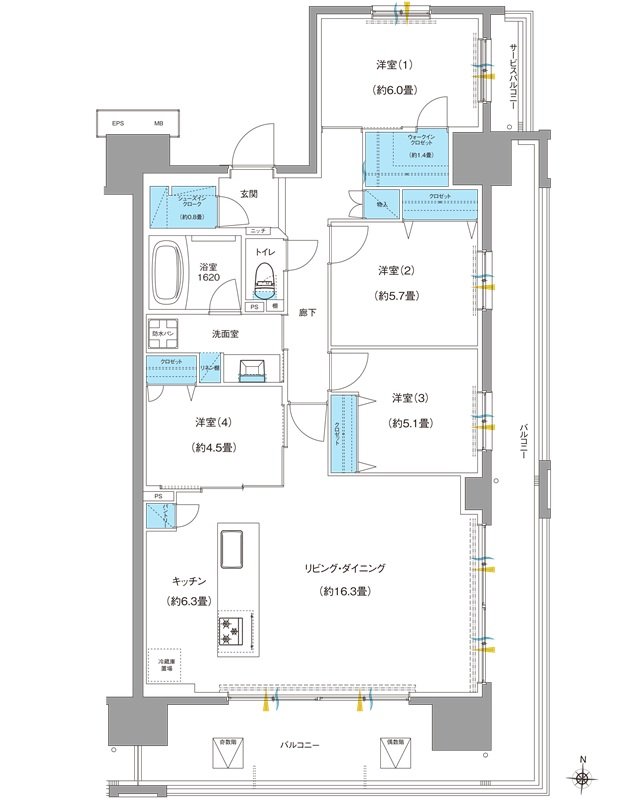 ブランシエラ南洲門前通り 間取り L TYPE