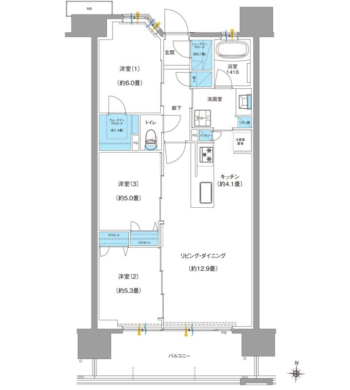 ブランシエラ南洲門前通り 間取り E TYPE