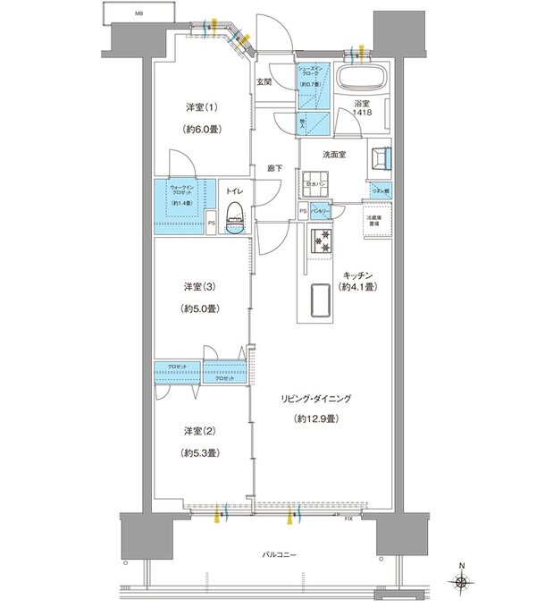 ブランシエラ南洲門前通り 間取り E TYPE