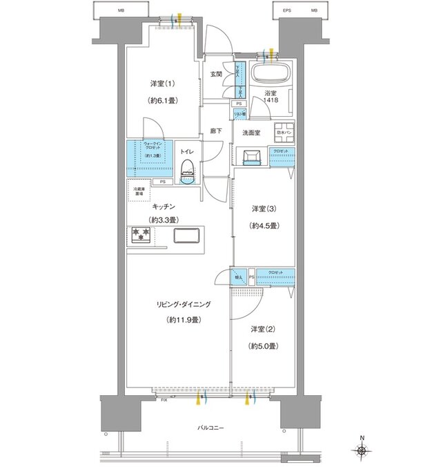 ブランシエラ南洲門前通り 間取り K TYPE