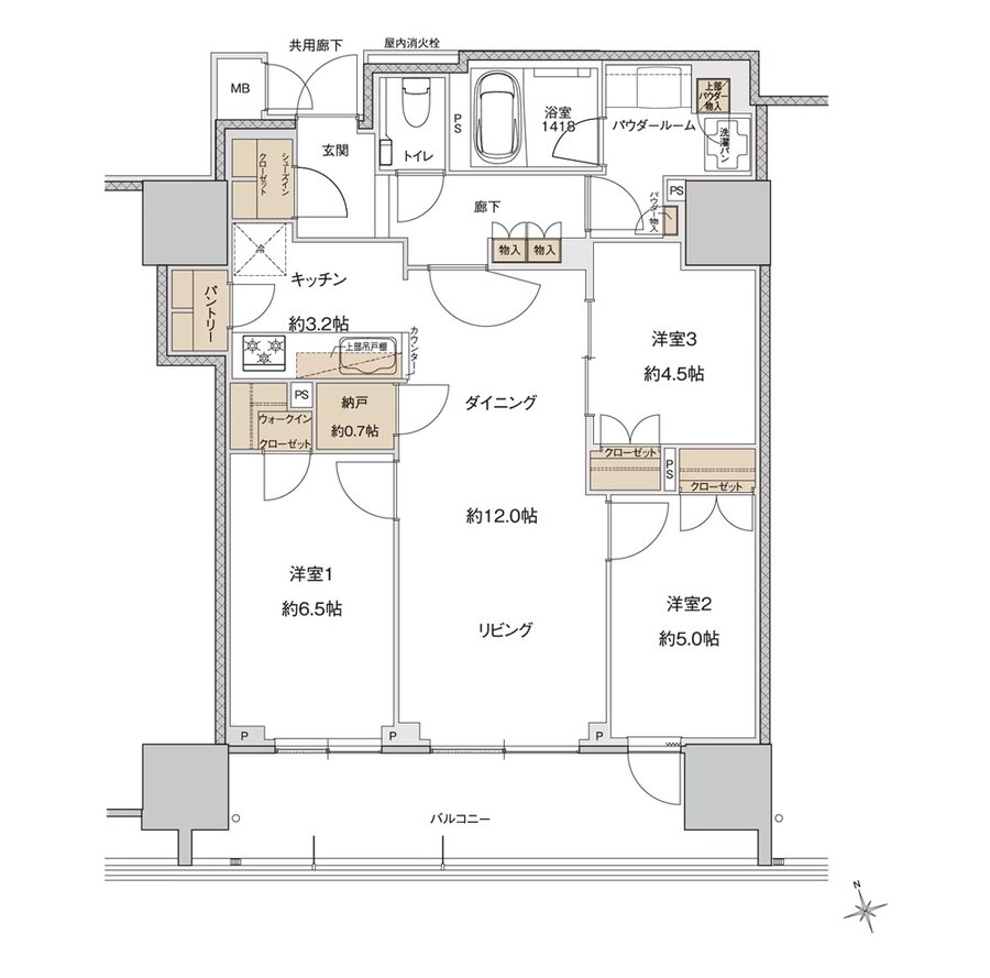 ザ・上通並木坂レジデンス 間取り U-C type
