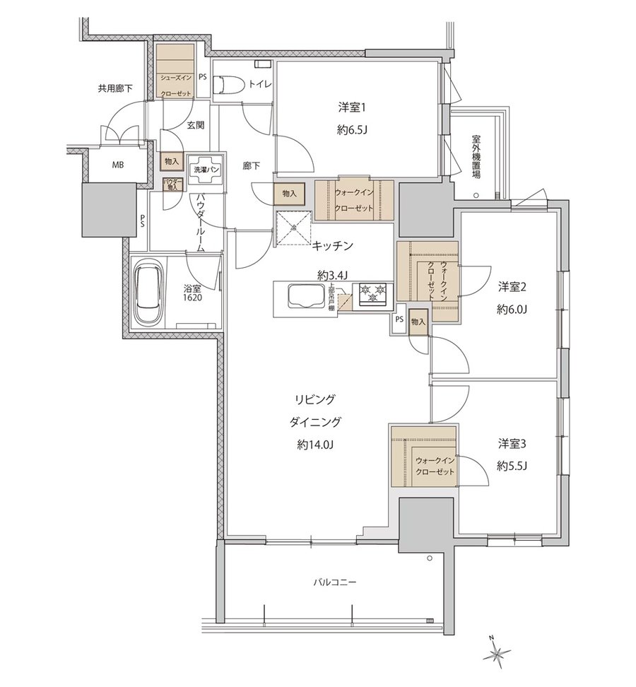 ザ・上通並木坂レジデンス 間取り U-E type