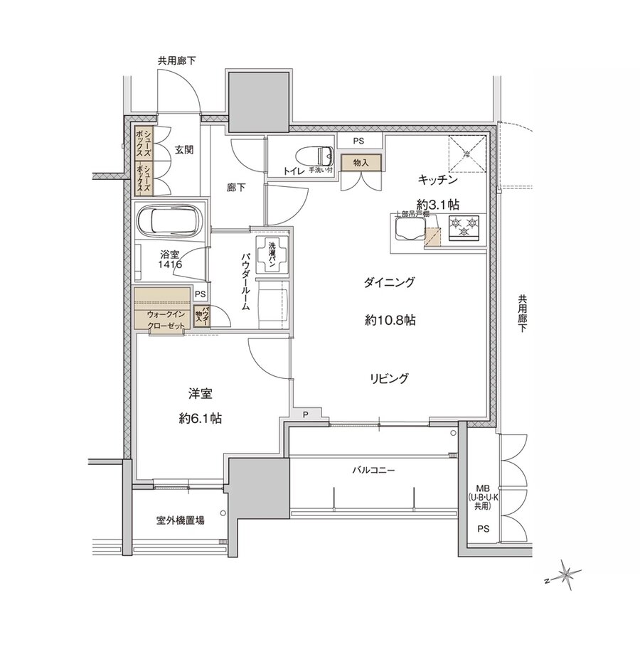 ザ・上通並木坂レジデンス 間取り U-K type