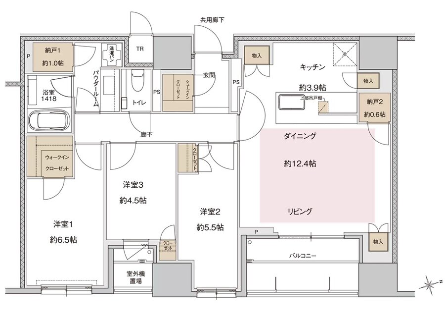 ザ・上通並木坂レジデンス 間取り E-E type