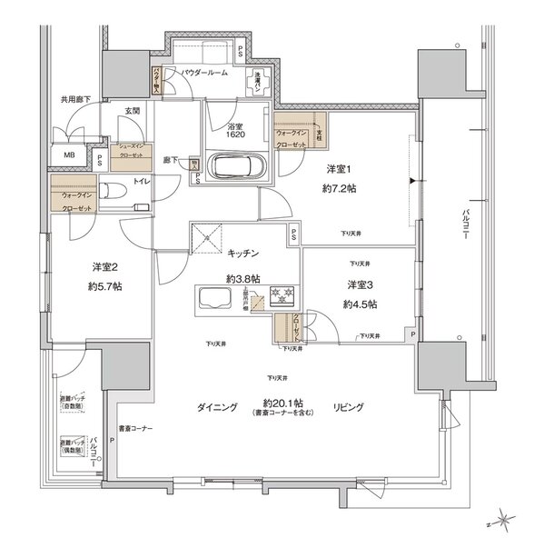 ザ・上通並木坂レジデンス 間取り U-A type