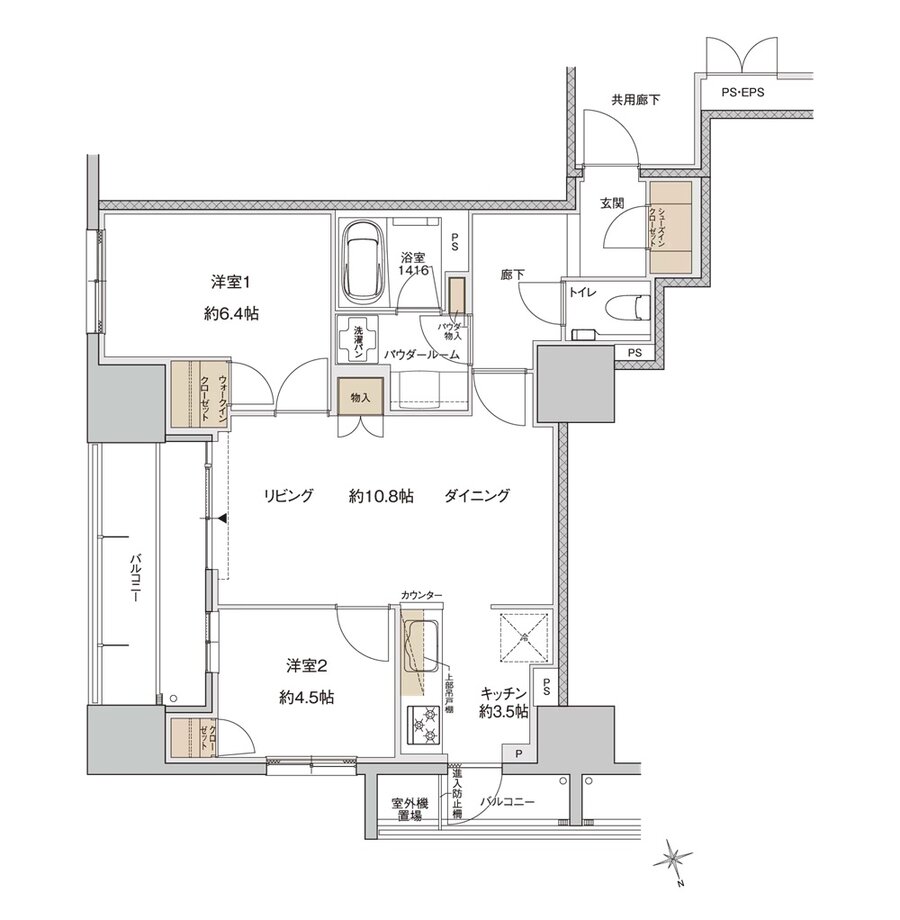 ザ・上通並木坂レジデンス 間取り U-H type