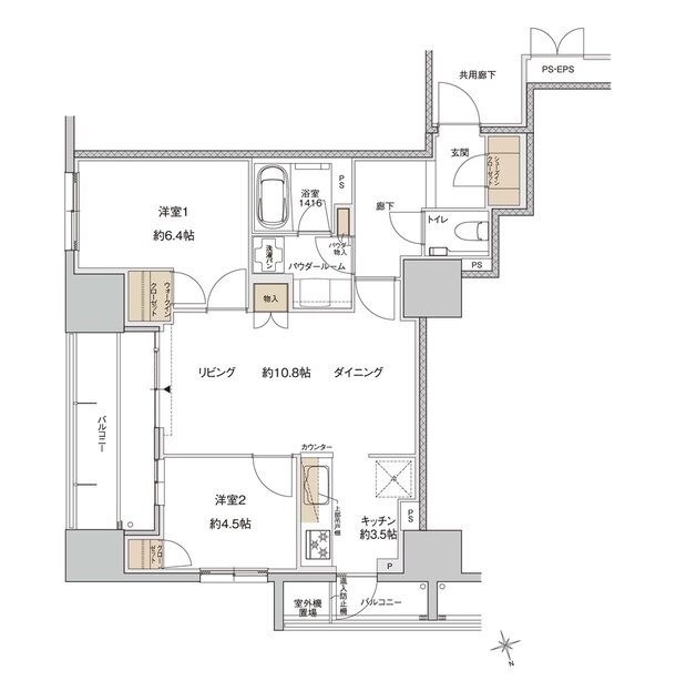 ザ・上通並木坂レジデンス 間取り U-H type